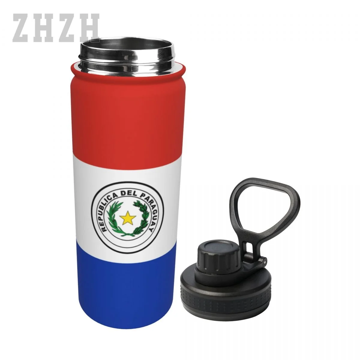 Unisex Sports Water Thermos Bottle Paraguay Flag Paraguaian 304 Stainless Steel Double-layer Insulation Cold And Hot Travel