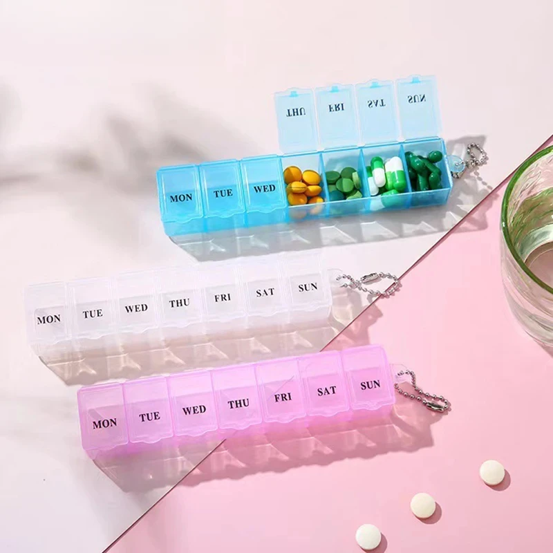 Portable Day Box Organizer Travel Storage Compartment Medicine Tablet Holder Pillsplitter Plastic Exquisite Weekly Container