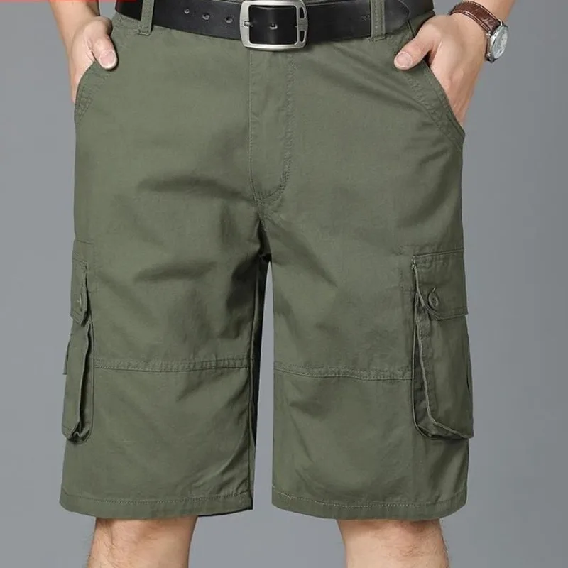 Pantaloni estivi a cinque divisioni di moda pantaloncini grandi Y2k vestiti da uomo larghi dritti sportivi da spiaggia tasche Multiple pantaloni Casual