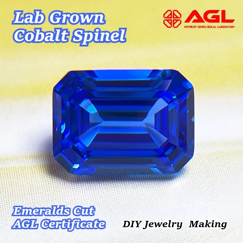 Top-tier Lab Grown Cobalt Spinel Emeralds Cut DIY Jewelry Rings Earring Making Main Materials Selectable AGL Certificate