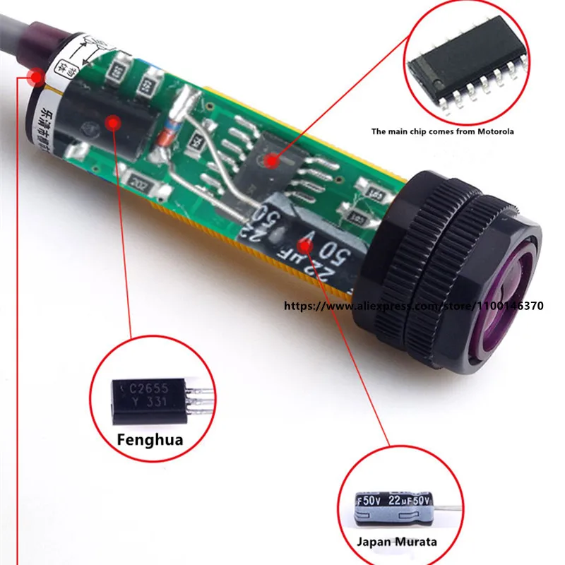 10Pcs Dawei E3F-DS30C4 Infrared Induction Photoelectric Switch Close Siffuse Reflection Sensor NPN Normally Open Three-Wire C1