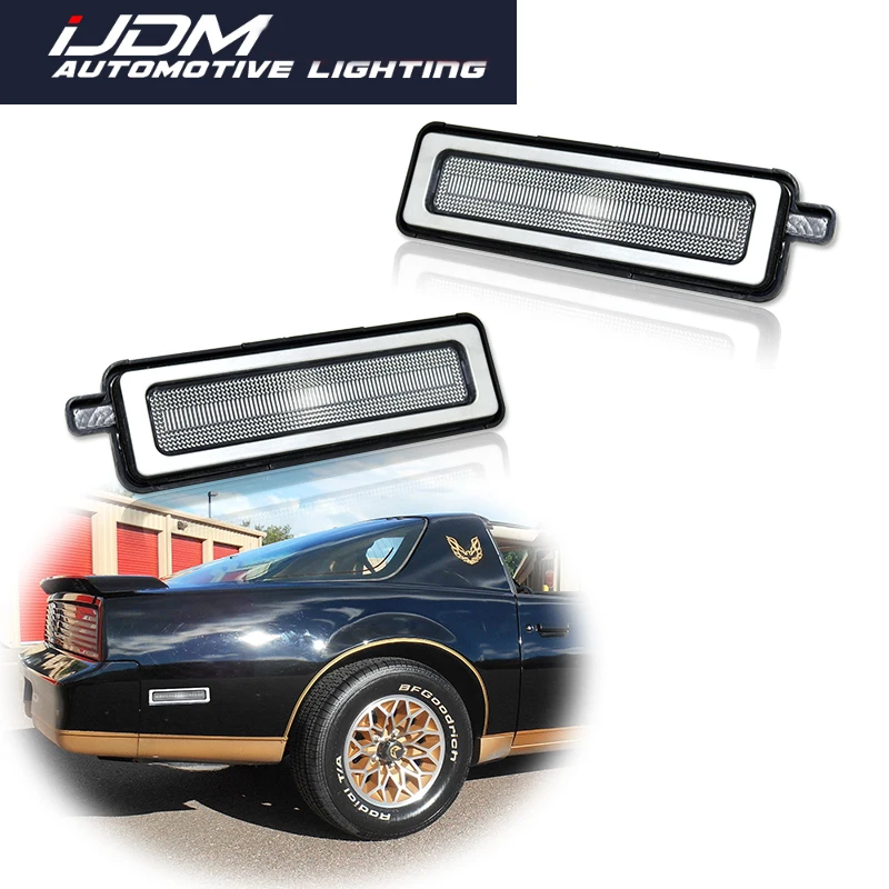 Dla 1982-1992 Pontiac Firebird Smoked / Clear Lens Car Rear Fender Side Marker Turn Signal Light Cover Shells Kit Bez żarówki / gniazda