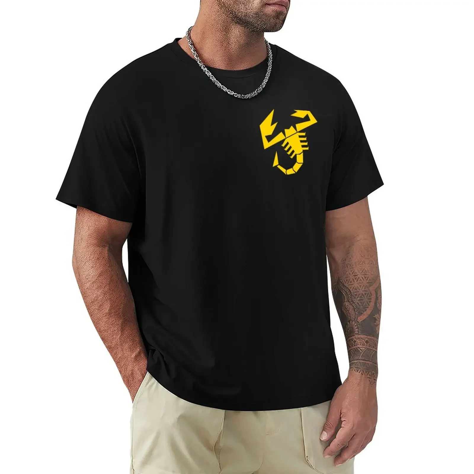 Abarth scorpion (yellow) T-shirt anime clothes graphics sweat tees mens big and tall t shirts