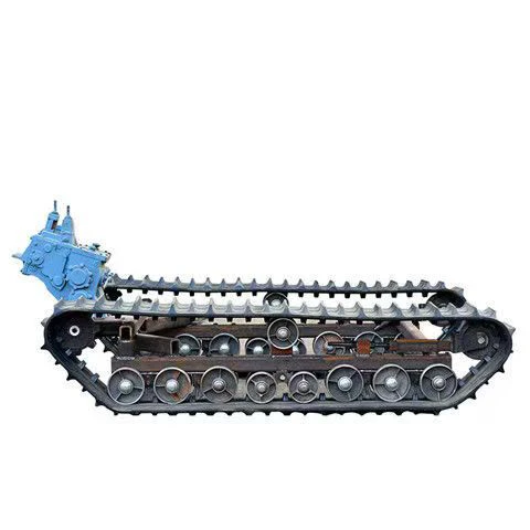 Small rubber chassis tank mobile robot platform chassis 2 tons crawler platform