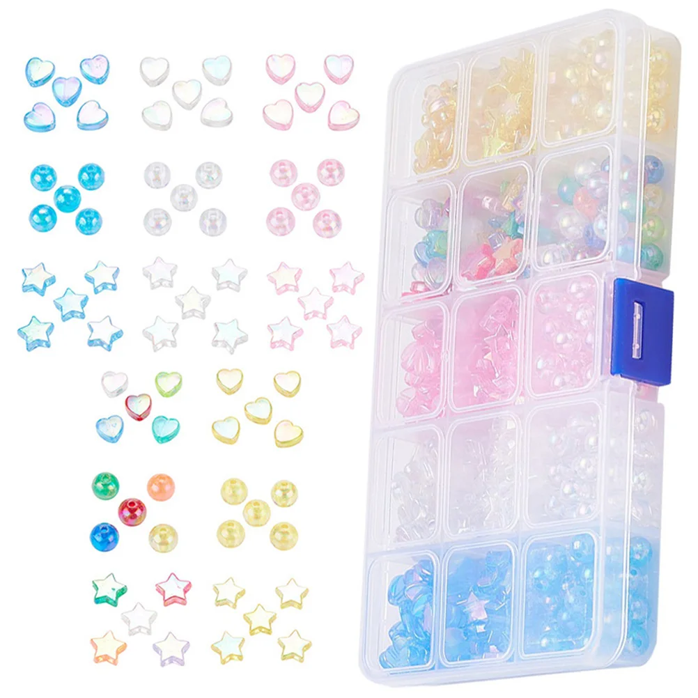 

Acrylic Beaded Accessories DIY Earrings Bracelet Kit Heart Beads Jewelry Making Projects Durable Crafts Loose Beads Connector