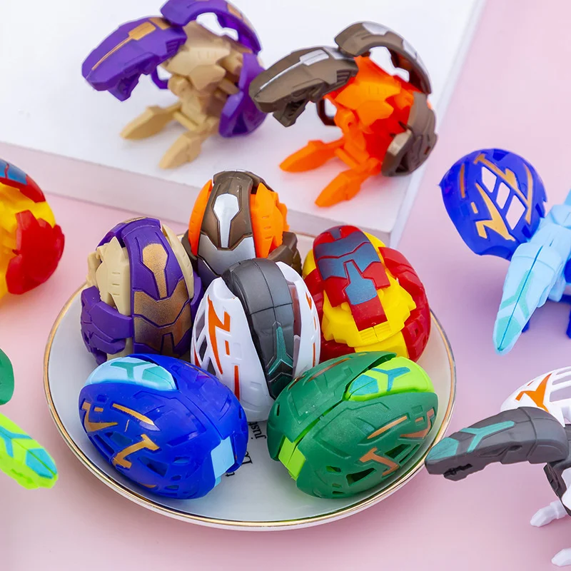 6Pcs Children's Transformation Dinosaur Eggs Toy Dinosaur Robot Fun Toys Kindergarten Creative Small Gift Twist Egg Robots