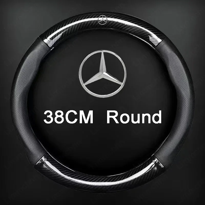 Car Steering Wheel Cover Car Decoration Accessories For Mercedes Benz AMG W203 W206 W220 W205 W211 W212 W201 W210 W108 GLA GLK