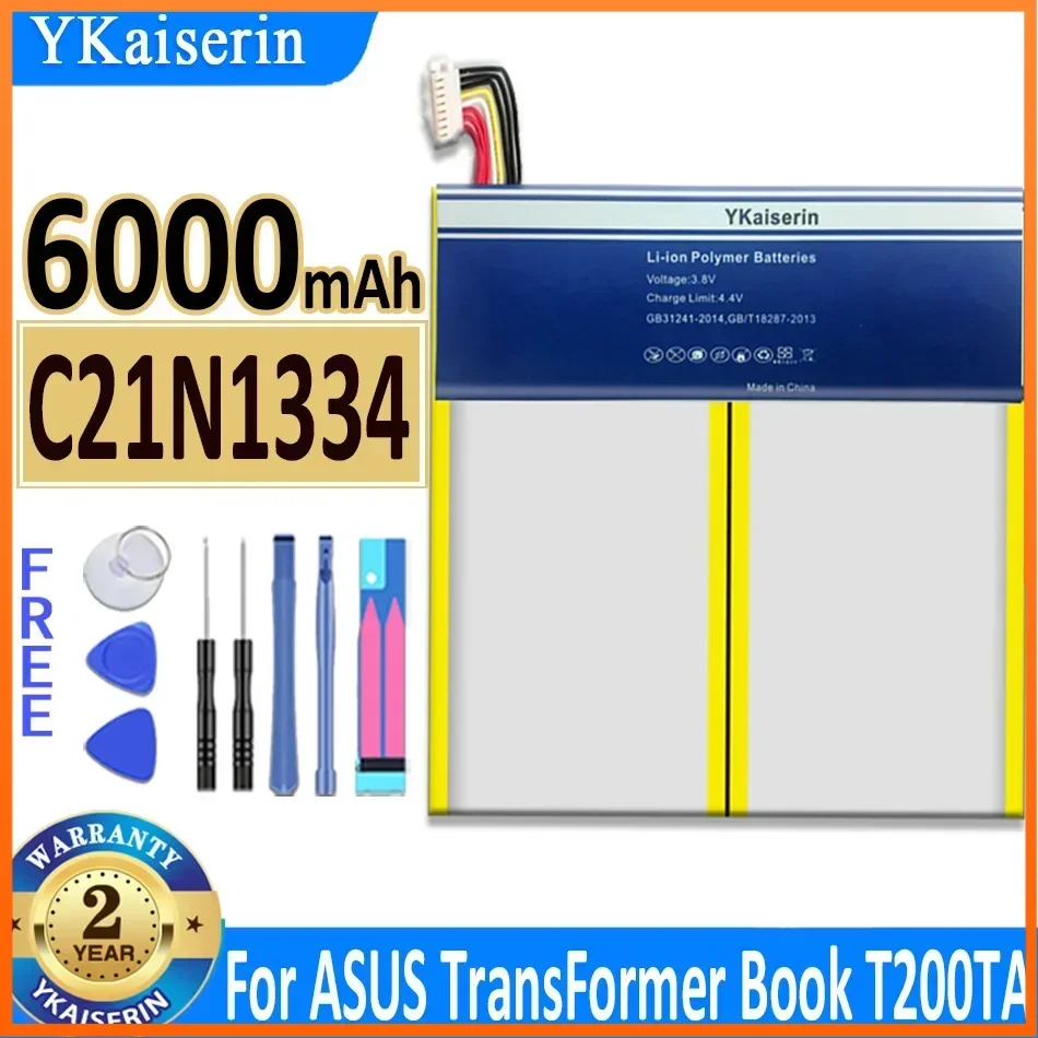 

6000mAh YKaiserin Battery C21N1334 for Asus Transformer Book T200TA,T200TA-1A,T200TA-1K,T200TA-1R,200TA-C1-BL Bateria