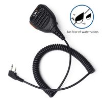 IP55 Waterproof Microphone Dual PTT Shoulder Speaker Dual Hole For KSUN Keedwood Baofeng Walkie Talkie Mic rophone  KM20