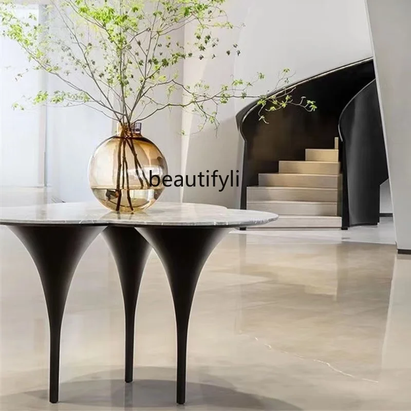 Designer New Three-Legged Coffee Table Light Luxury Courtyard Coffee Shop Leisure Tea Table Home Corner Table