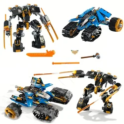 576PCS Thunder Assault Vehicle meccanico Warrior Robot Mecha Building Blocks arma da guerra modello giocattoli in mattoni per bambini