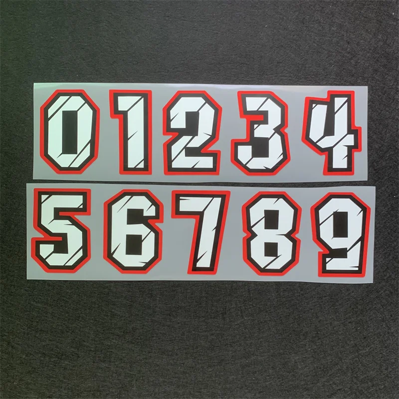 Racing Numbers Stickers  Decorative Paster Motorcycle Head Stickers DIY Refit Reflective Waterproof Sticker 0123456789 Decals