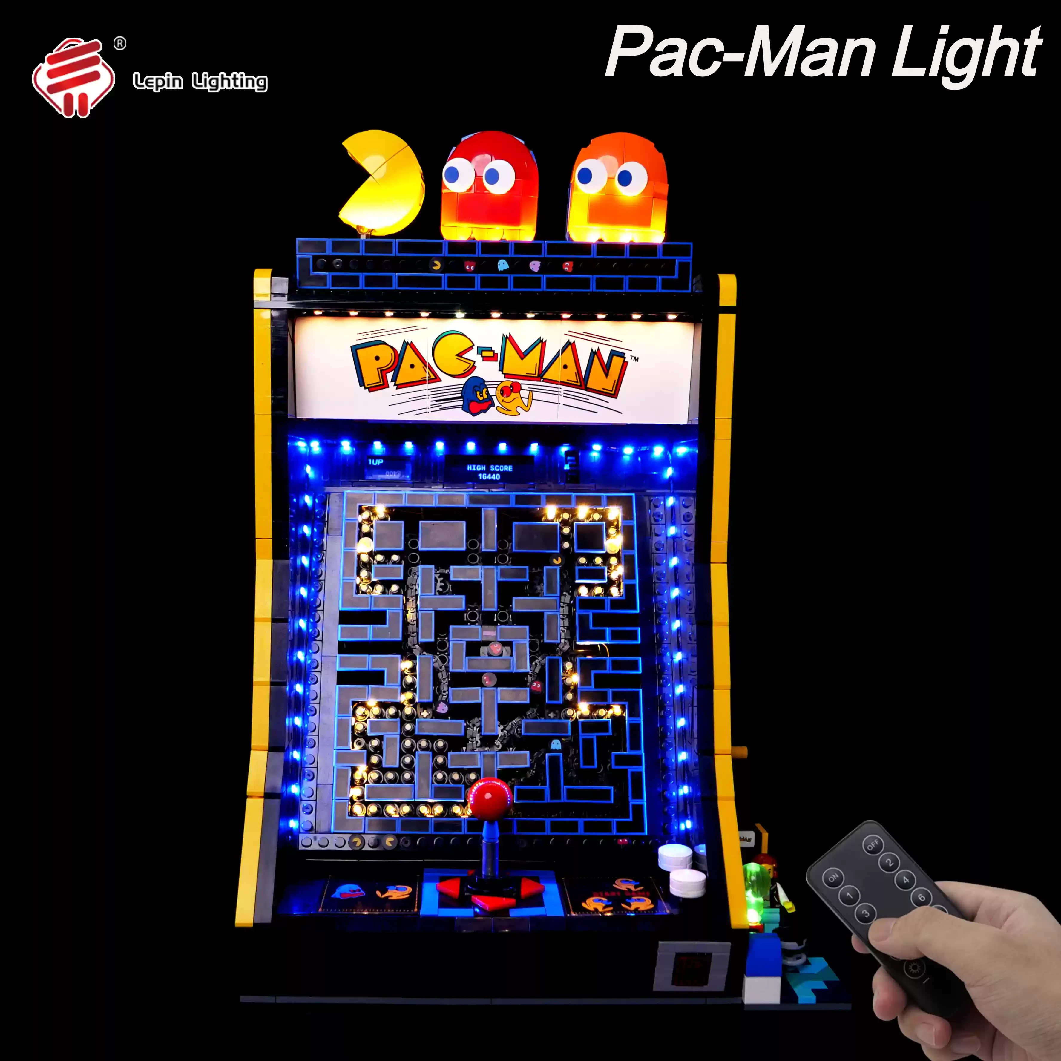 Conjunto de Luzes LED Criativas Compatíveis com Lego 10323 TPac Man, Lâmpada Decorativa para Máquina de Arcade (Apenas Luz, SEM Blocos)