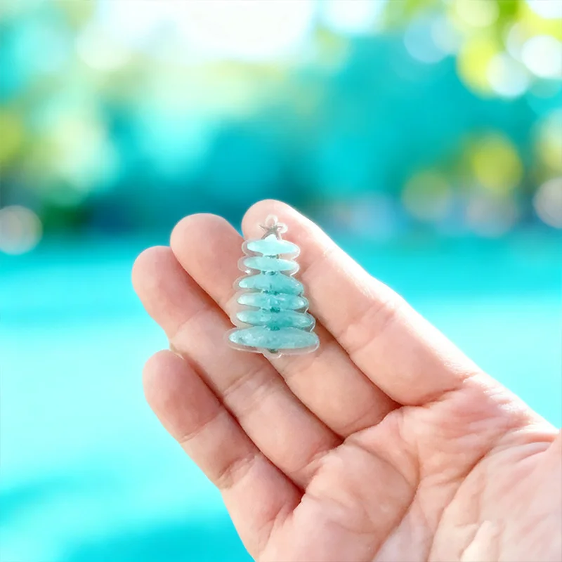 Acrylic Christmas Tree Pendant Blind Box Advent Calendar Simulated Sea Glass Tree Tree Shape Xmas Countdown Calendar Home Decor