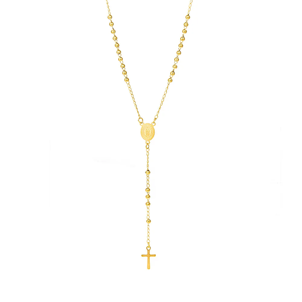 خمر الفولاذ المقاوم للصدأ الصليب المسيحي بوهيميا مسبحة دينية الصليب قلادة قلادة للنساء سحر هدايا مجوهرات الأزياء #6