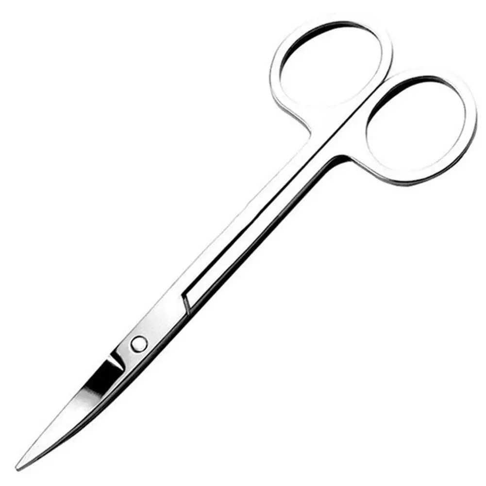 10cm Animal Veterinary Vet Medical Stainless Steel Straight Haircut Scissors Scissors Curved Surgical Tip X9R4