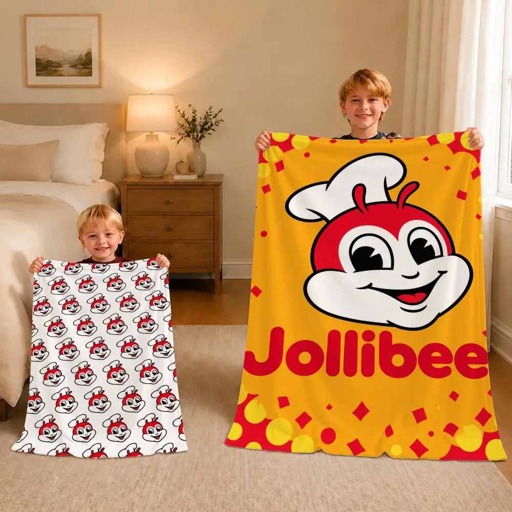 Brand cute Jollibee Throw Soft Plush Flannel Pet Blanket, Home Decor Cover for Sofa, Bed, Trip & Picnic