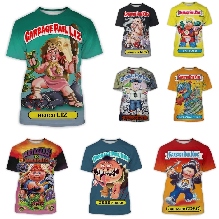 Garbage Pail Kids 3D Graphic T-Shirt Harajuku Y2K Anime Tee