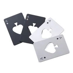 Cool Bottle Opener Card, Creative Bottle Opener Funny Stainless Steel for Playing Cards, Size Fits in Your Wallet Credit Card