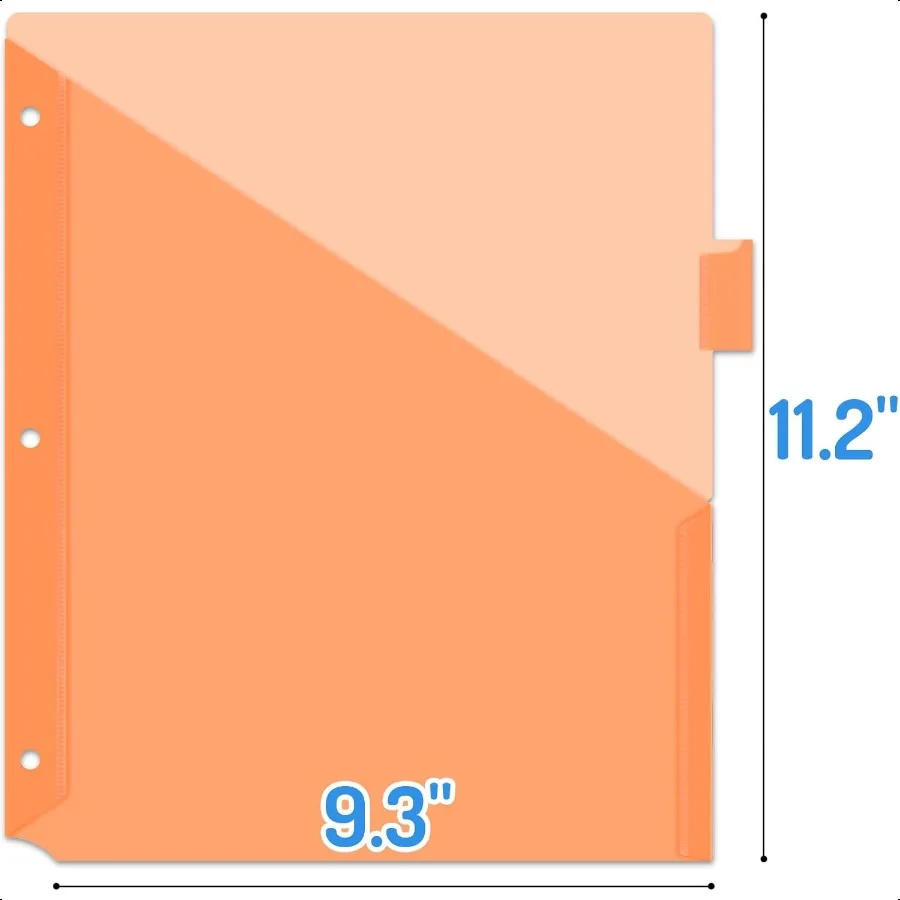 8칸 분리기 두 개의 포켓이 있는 8탭 바인더 분리기 3링 바인더 오거나이저 멀티컬러 1세트