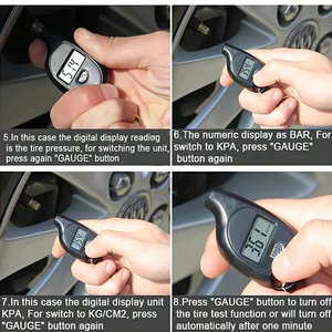 Mini Keychain Portable Style Digital Tire Meter LCD Display Testor Pressure Car Air Meter Motorcycle Safety Automobile 12 Main Sales Digital Pressure Meter - №5