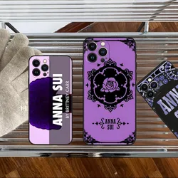 Custodia per telefono ANNA SUI di marca viola 2023 per IPhone 15 14 11 12 Pro 8 7 Plus X 13 Pro MAX SE2020 XS 13 cover Shell