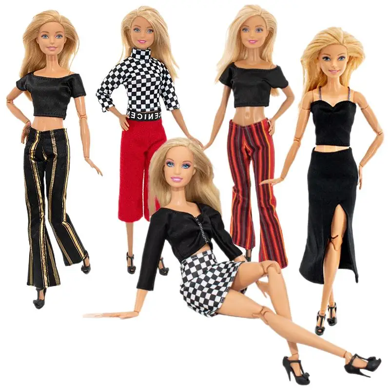 

11inch Doll Girl Clothes Full Set Dress Up DIY Toys Fashion Suit Street Dress Casual Pants Suit Dollhouse Accessories Gifts