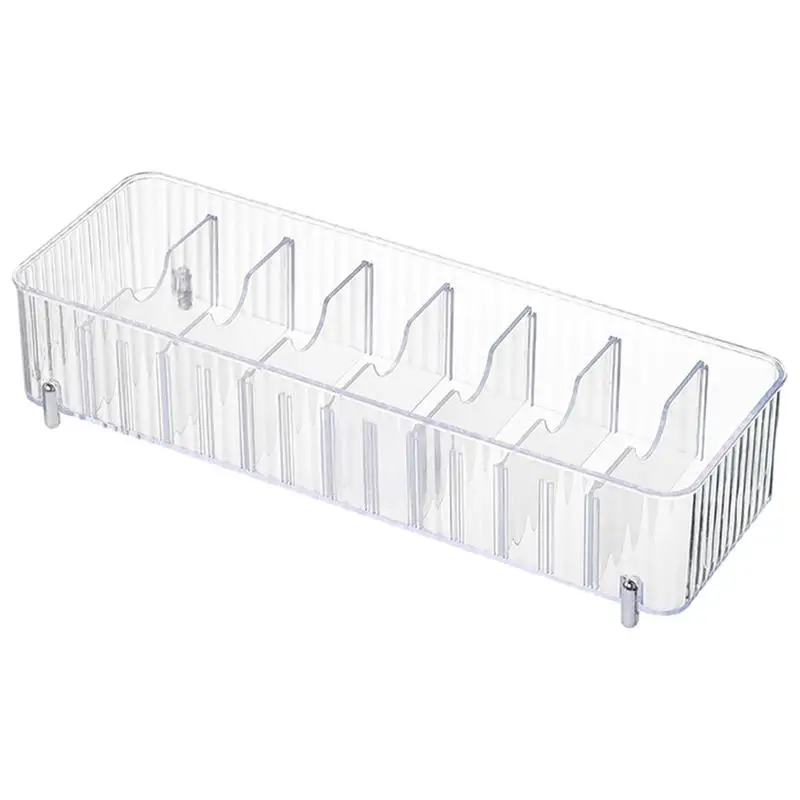 Clear Electronics Organizer Box Desktop Charger Storage Case Organizer 8 Grid Design Electronic Accessories Organizer For