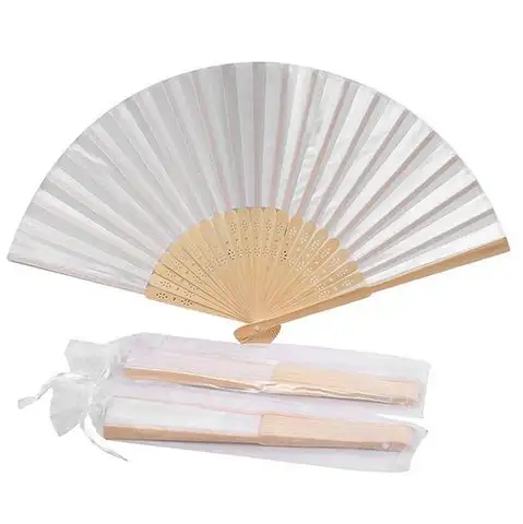 30/80pcs Personalized Engraved Silk Hand Fan Wedding Fold Fan Vintage Fans Customized Wedding Favor