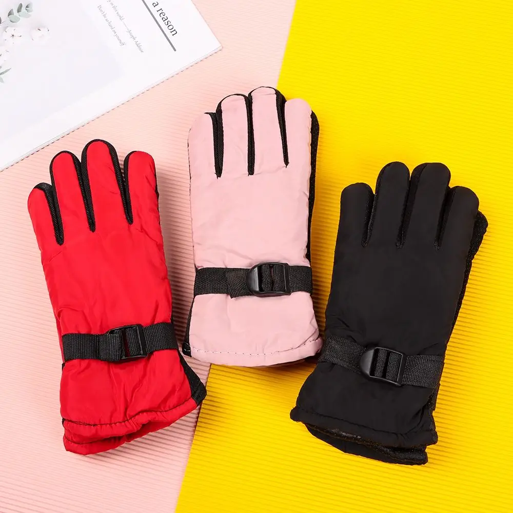 1 Pair Winter Snow Warm Gloves Boy Girls Ski Snowboard Windproof Waterproof Thicken Keep Warm Winter Must Children Adult