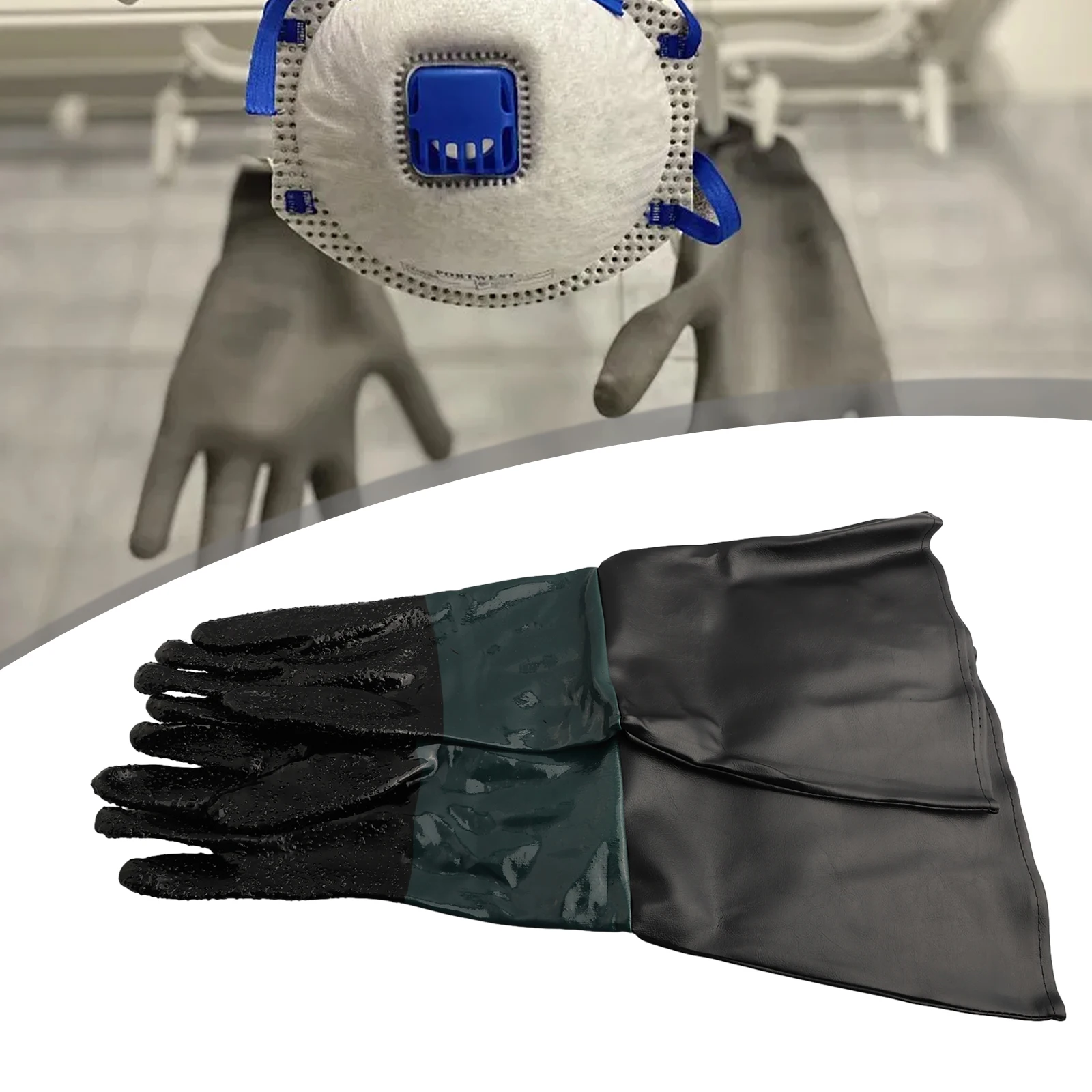 1pcs Left /Right Hand Sandblasting Gloves 25.5x11.8Inch Work Gloves For Sandblaster Sand Blast Cabinet Special Gloves