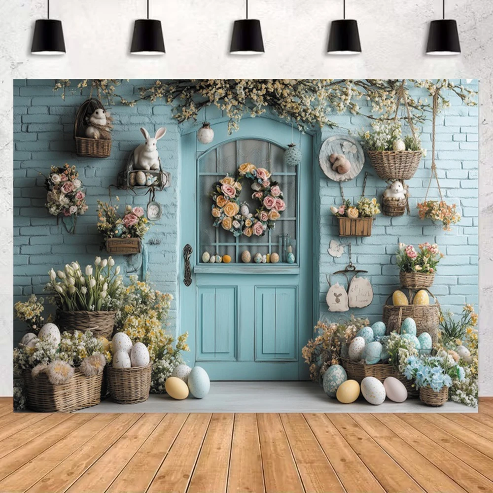 Ostern Indoor Fenster Fotografie Hintergrund Frühling Gras Zelt Blume Kaninchen Eier Kinder Familie Porträt Hintergrund Foto Studio Prop