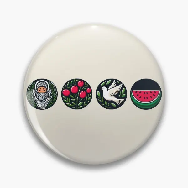 Keffiyeh aceitunas paloma sandía libre Pal botón suave Pin sombrero joyería broche de dibujos animados lindo insignia creativa regalo Collar amante Decoración