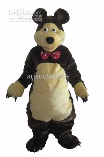 Bonito mascote dos desenhos animados fantasia de pelúcia para adultos, urso bonito, vestido extravagante, novo, venda quente, Natal, Dia das Bruxas