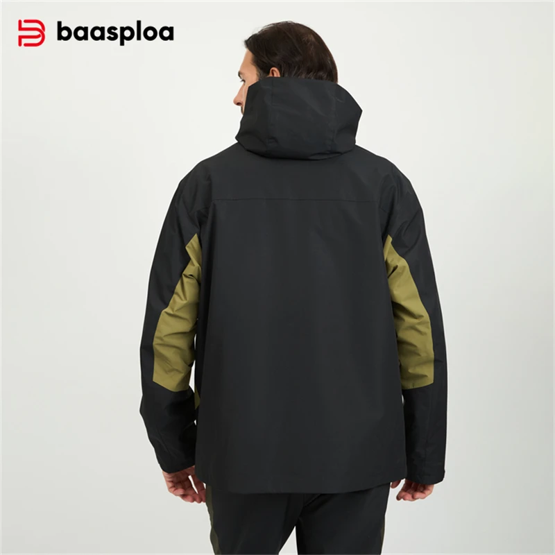 Baasploa Men Jackets Liner Detachable Autumn Hiking Outdoor Windbreaker Waterproof Men Coats Comfort Casual Walking Male Clothes