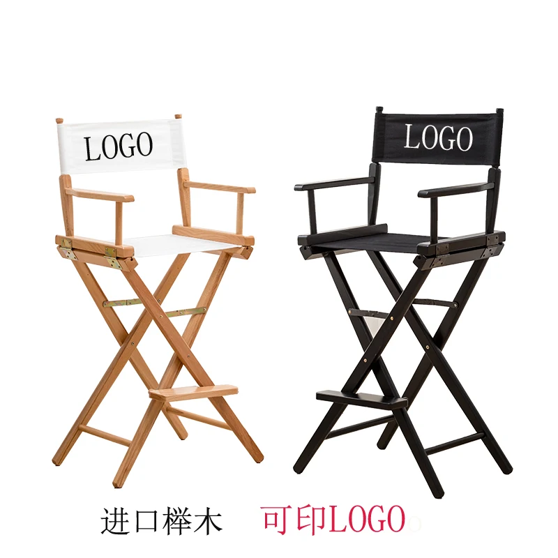 

Solid wood director chair portable outdoor canvas chair makeup chair props display folding chair leisure backrest high chair.