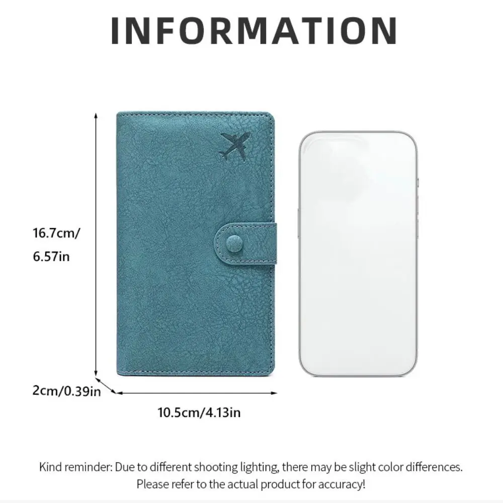 Porta carte Borsa per passaporto in PU Custodia per passaporto Porta biglietti Portafoglio da viaggio Check-in per aereo Borsa per carte di archiviazione antifurto RFID