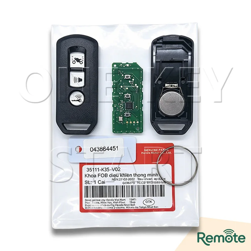 35111-K35-V02 ID47 Chip 433MHz Motorcycle Remote Key For Honda PCX 125/150 SH 125i/150i Forza 125/300 2015-2019【ONE-KEY START】 view 6