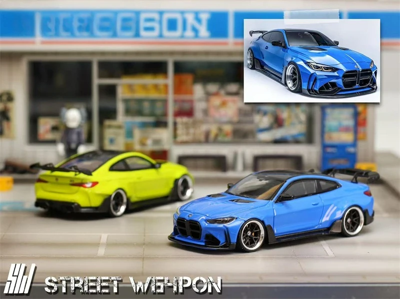 

[Предпродажа] SW 1:64 G82 M4 Portimao Blue/Sao Paulo Yellow Limited500 Литая под давлением модель автомобиля