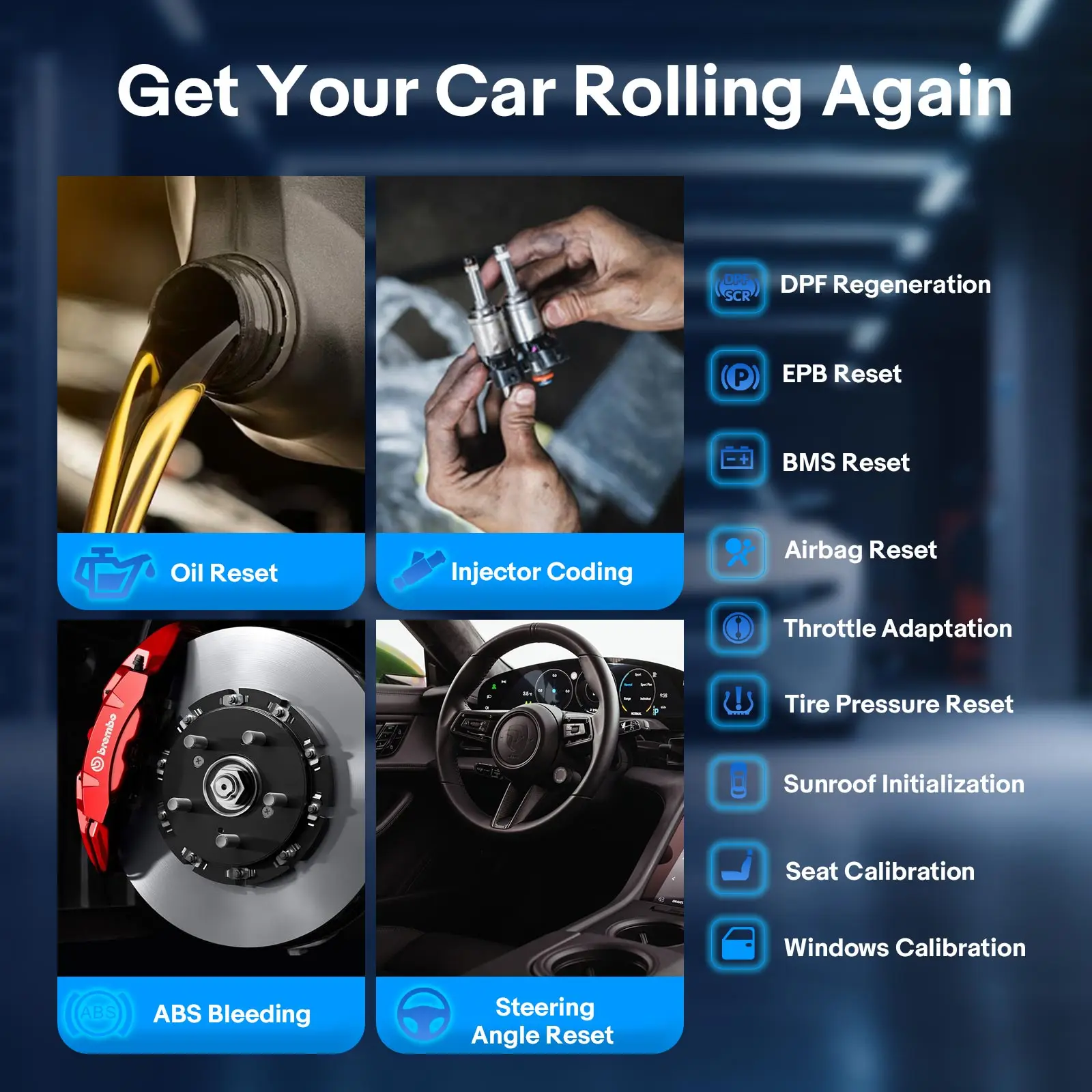 TOPDON TopScan PRO Full Systems Diagnosis 13 Reset Functions I/M Readiness for 70+ Car Brands Injector Coding Tire Pressure Rest