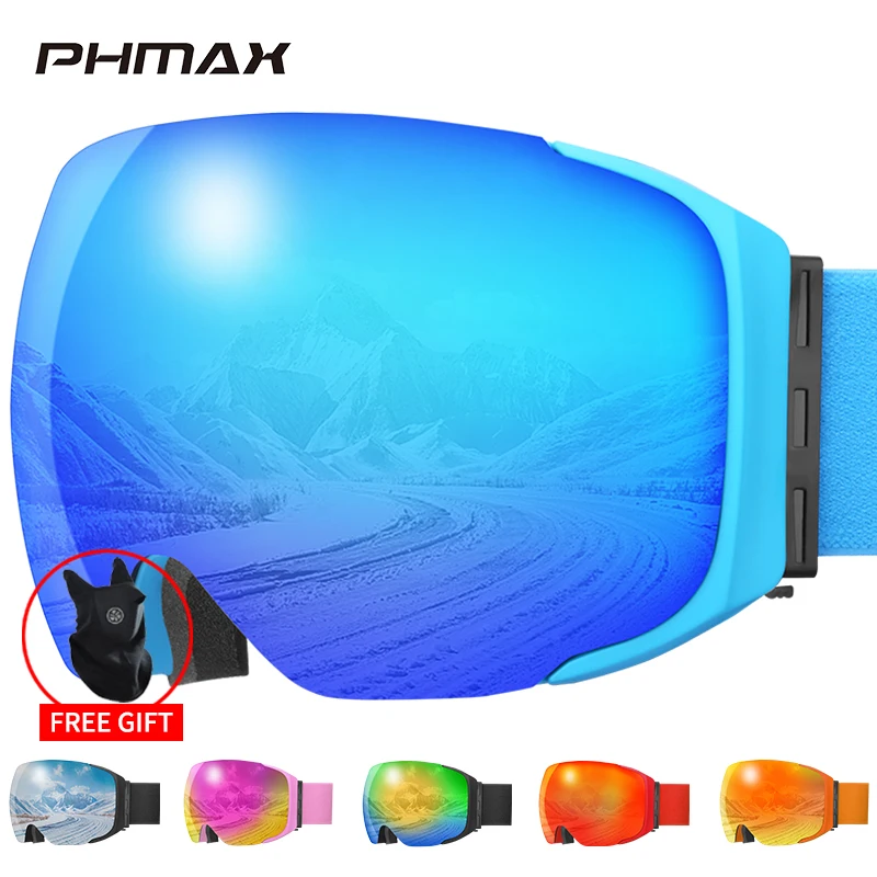 

PHMAX Magnetic Snow Glasses Windproof Snowboard Glasses Magnetic Snowmobile Goggles Ski Goggles Snow Ski Sport Snowboard Goggles