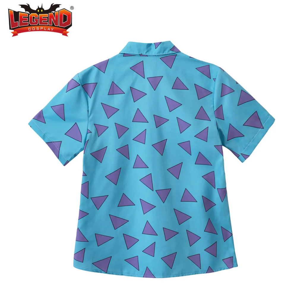 Rocko Modern Life Shirt Blauw Driehoek Rocko T-Shirt Cosplay Kostuum 90's Modern Leven Knoopsluiting Hawaiiaans Shirt Voor Heren