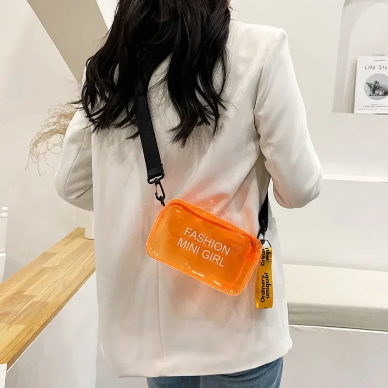 

Transparent Makeup Storage Bag Travelling Portable Wash Bags Women Shoulder Crossbody Small Packet Waterproof Mobile Phone Bag