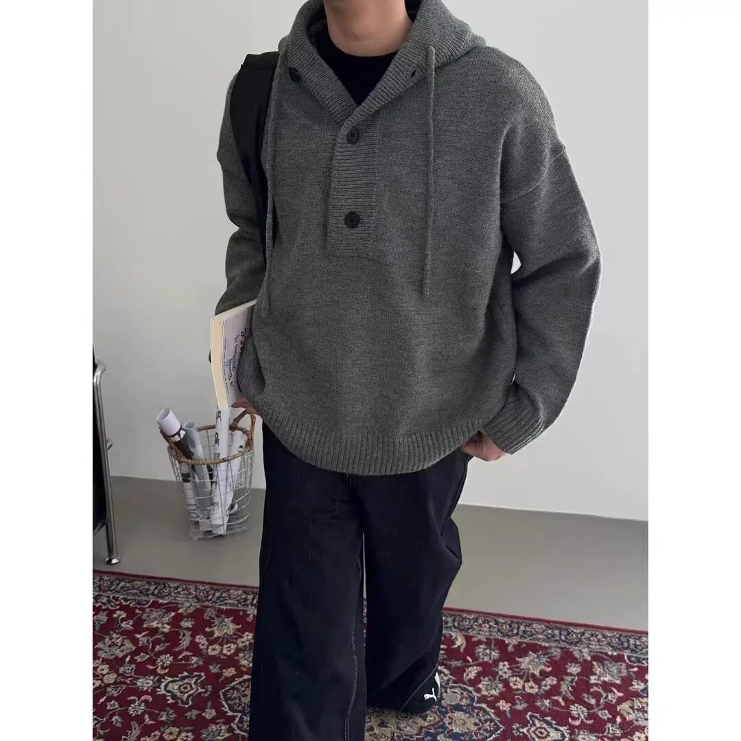 

Loose American Sle Men's Hoodie Knitted Sweater for plus Size 250 Pou Autumn Winter New Trendy Brand Casual Outerwear