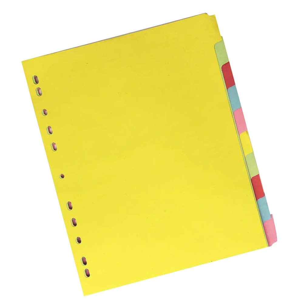 

12 Pcs Color Sort Paper Coloured Binder Seperators Blank Index Cards Divider Indexing 11 Holes Labels Category Refill