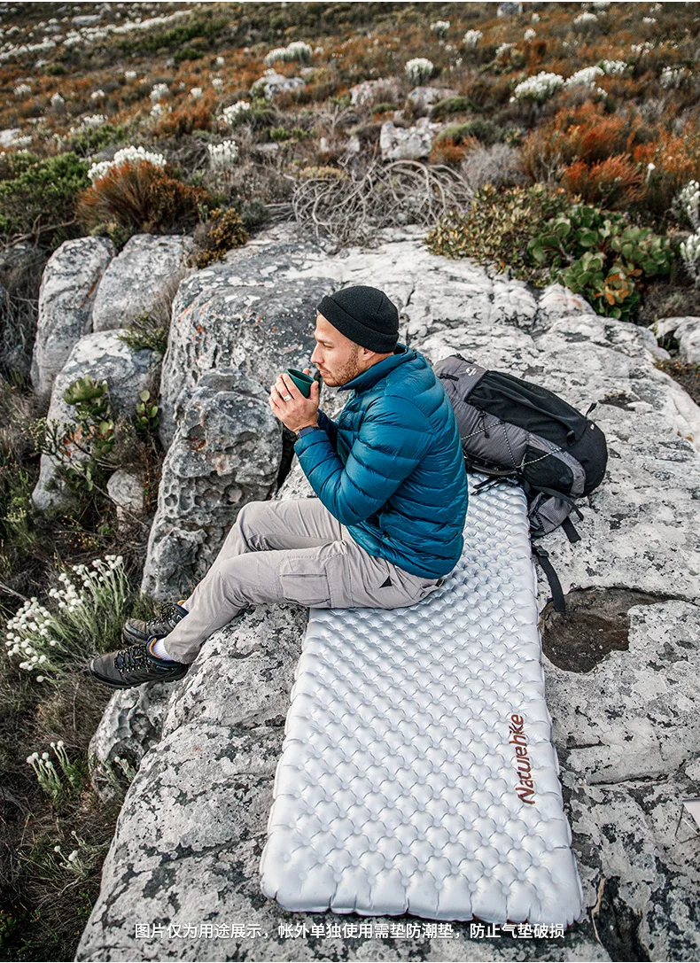 Naturehike Tuye Serie Ultraleichte Aufblasbare Matte mit Hohem R-Wert Luftkissen Quadratisch/Mumienschlafsack für Outdoor Camping Wandern Schlafunterlage – Detail 16