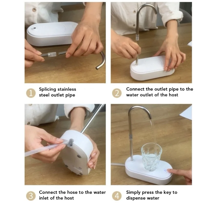 1200mAh Desktop Water Dispenser With Hose Electric Bottle Drinking Water Pump Tray For Living Room Kitchen Bedside DC5V