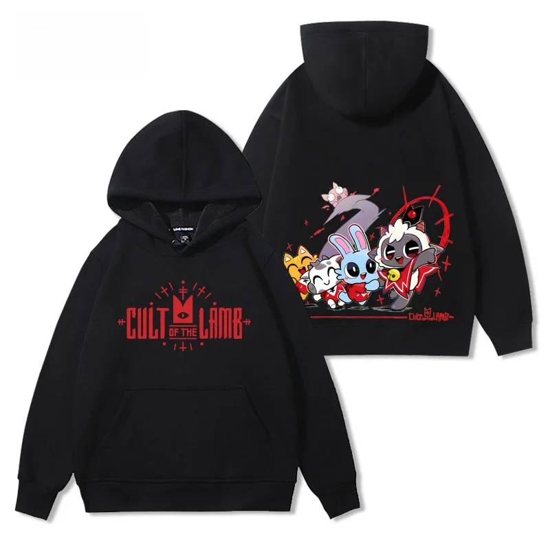 Cult of the Lamb Collaboration Hoodie Youth Casual Cotton Sweatshirt Printed Design Loose Fit Spring Autumn Winter Wear view 3