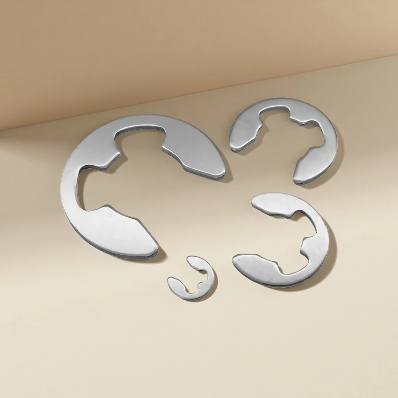 WZHUIDA M1 M1.2 M1.5 M2 M3 M3.5 M4 M5 M6 M7 M8 M10 to M20 E Clip Circlip Retaining Ring Washer 304 Stainless Steel/ 65# Mn Steel