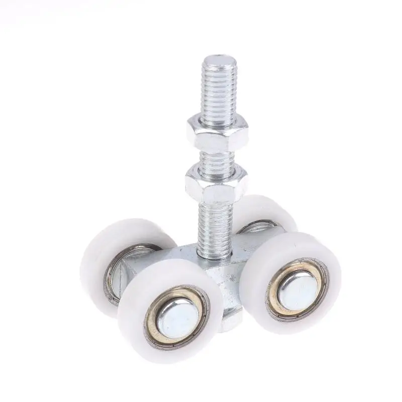 1Pcs Sliding Door Square Mouth Silent Hang Rail Bearing Wheel Iron Pulley M12*90 Industrial Steel Tile Roller Wheel
